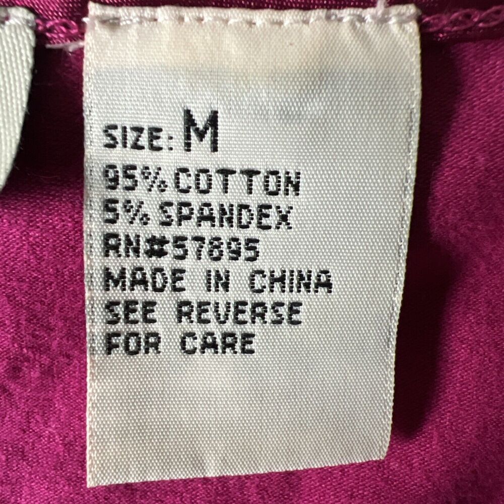 Requirements Vintage 90s Womens M Embroider Collar Stretch Cotton Purple Top - Picture 9 of 10